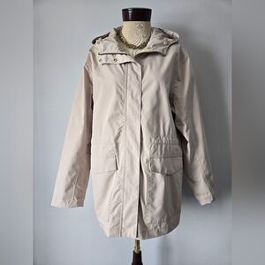 PART TWO COPENHAGEN Cream Hooded Anorak Rain Jacket. Size Large